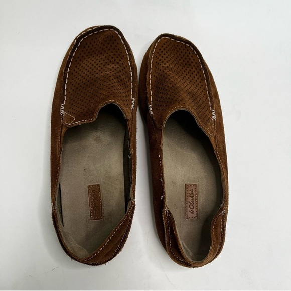 OluKai Nohea Perforated Brown Suede Leather Slip On Loafers Women's 8.5 - Picture 9 of 11